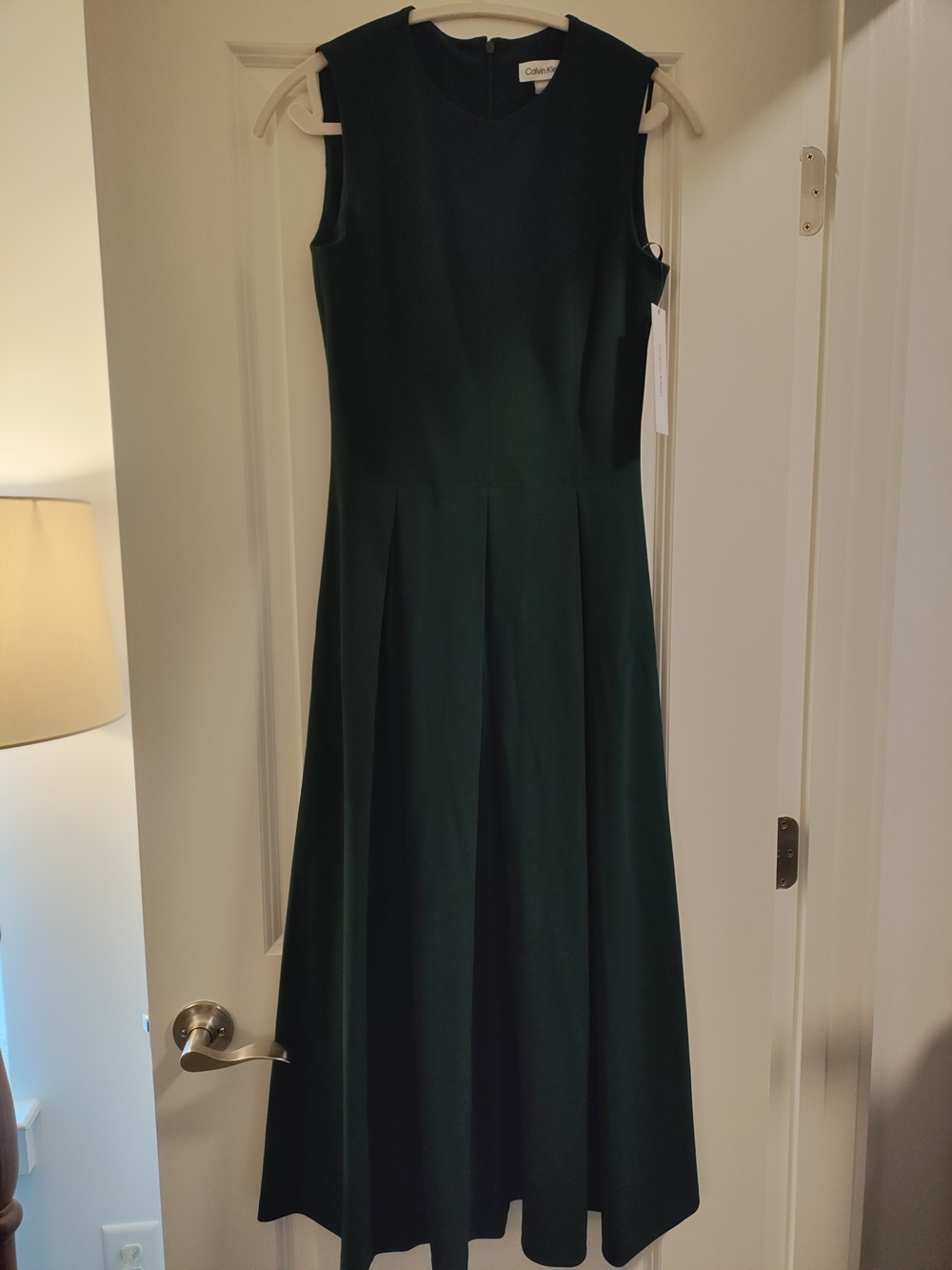 Calvin Klein Sleeveless Emerald Green Midi Dress